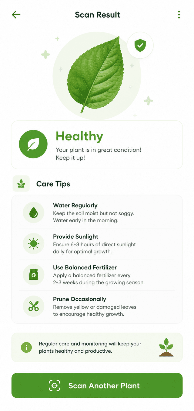 AgriSense scan result screen